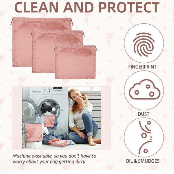 5 Pcs Dust Bags for Purses and Handbags Silk Dust Cover Bag for Handbags - Picture 2 of 5